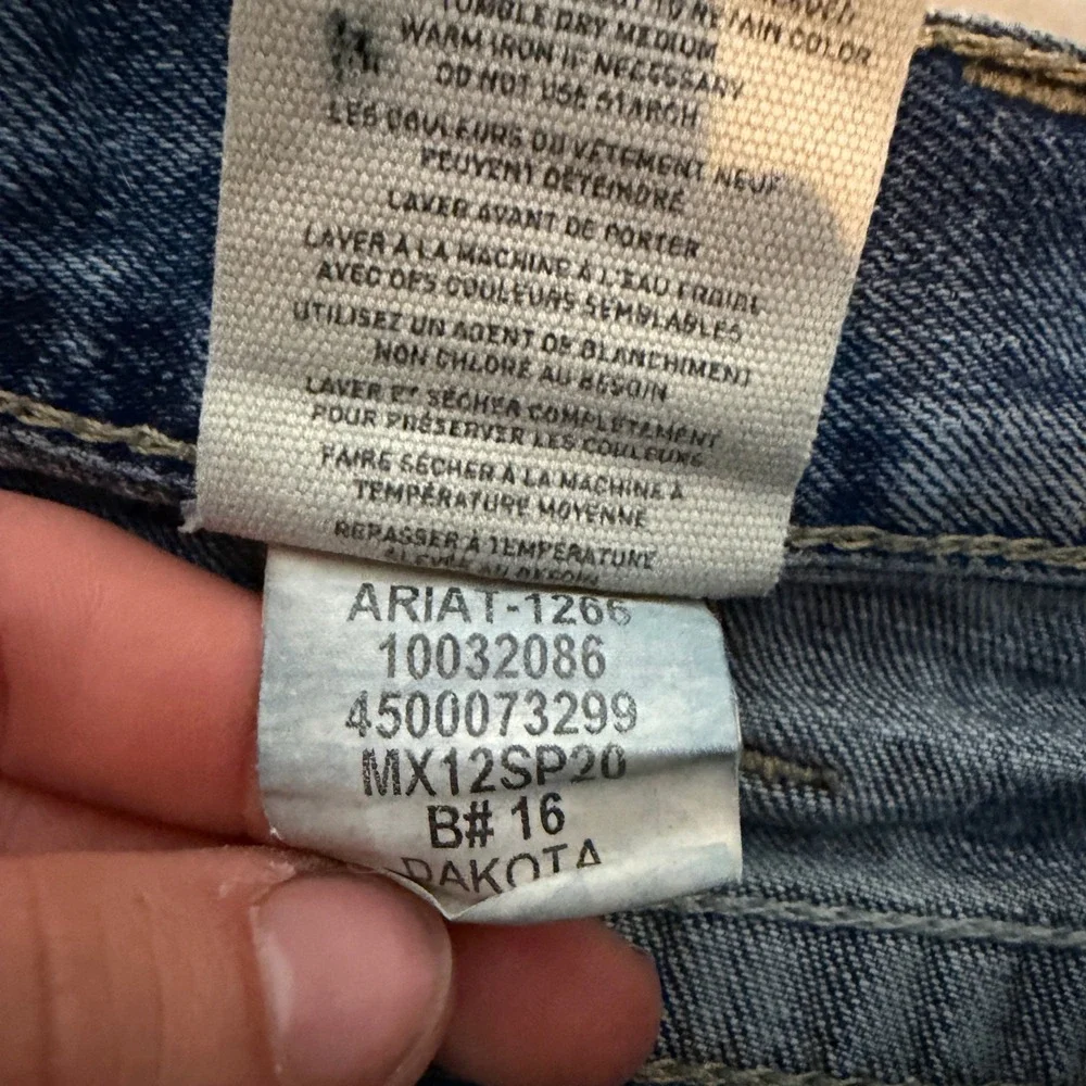 Ariat M4 Low Rise Straight Leg Jeans‎ Mens 38x32 Medium Wash Distressed 10032086